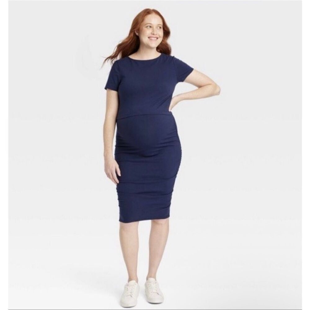 🌸 Ingrid & Isabel Navy Blue Maternity Skirt and Tank Set Size XS New